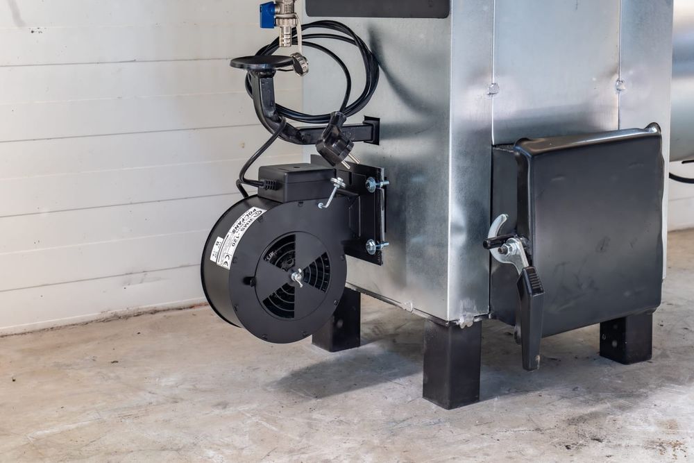 Mała nagrzewnica warsztatowa piec nadmuchowy do 100m2 koza (olej+inne)