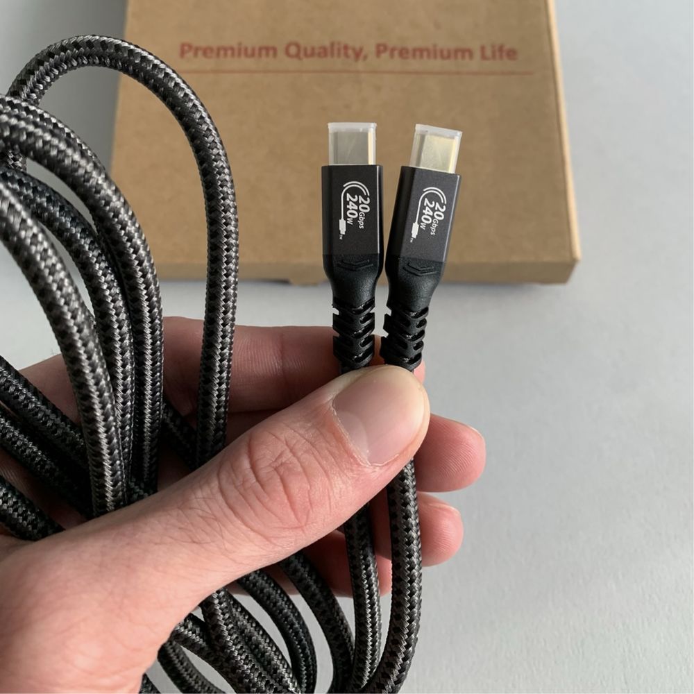 Кабель USB C-USB C, 20 Гбит/с, USB C 3.2 Gen2x2, 240 Вт PD 3.1