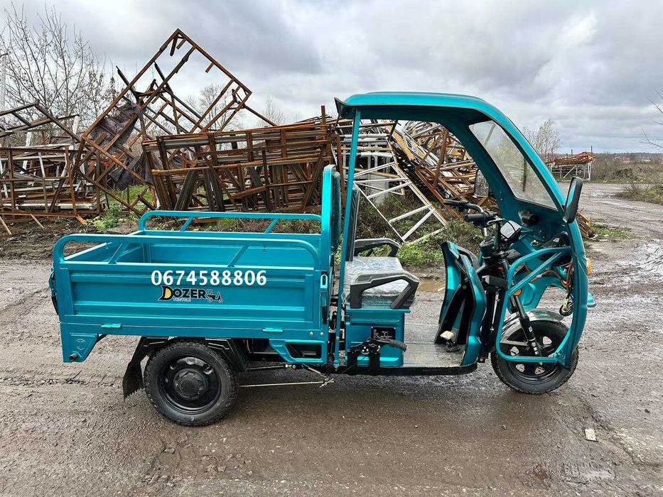 Електро трицикл вантажний Dozer Model-1, 800W Запас ходу 50км до 400кг