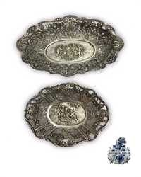 Антикварная Серебряная конфетница ваза тарелка блюдо столовое серебро