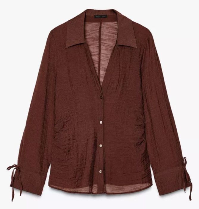 Camisa / Blusa Com Efeito Enrugado Da Zara