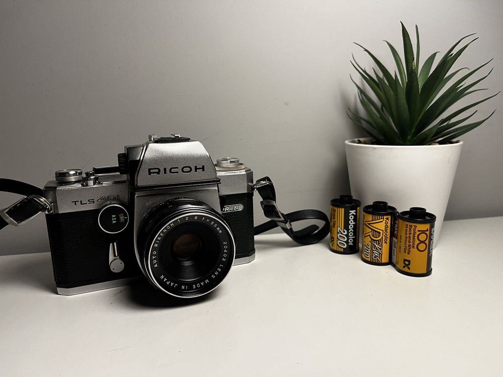Ricoh TLS 401 55mm f2,8 - aparat analogowy,zadbany,z kolekcji