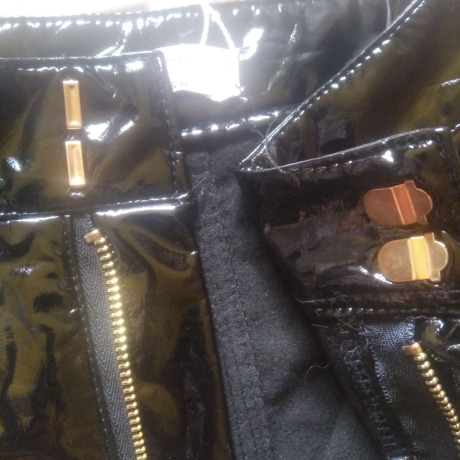 Spodnie sznurowane damskie OhPolly lakierowane rozmiar 2XS