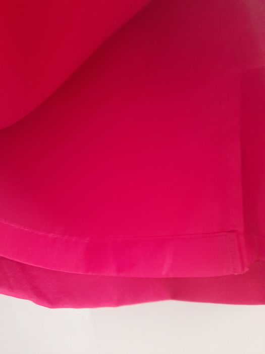 Czerwona spódnica na szelkach S aksamit.