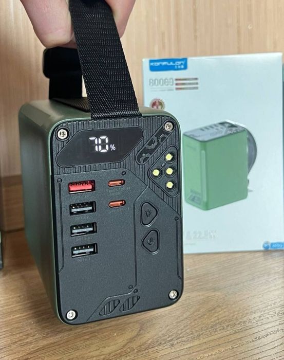Потужний Павербанк 60000mAh(30w) Швидка зарядка.Ліхтарик