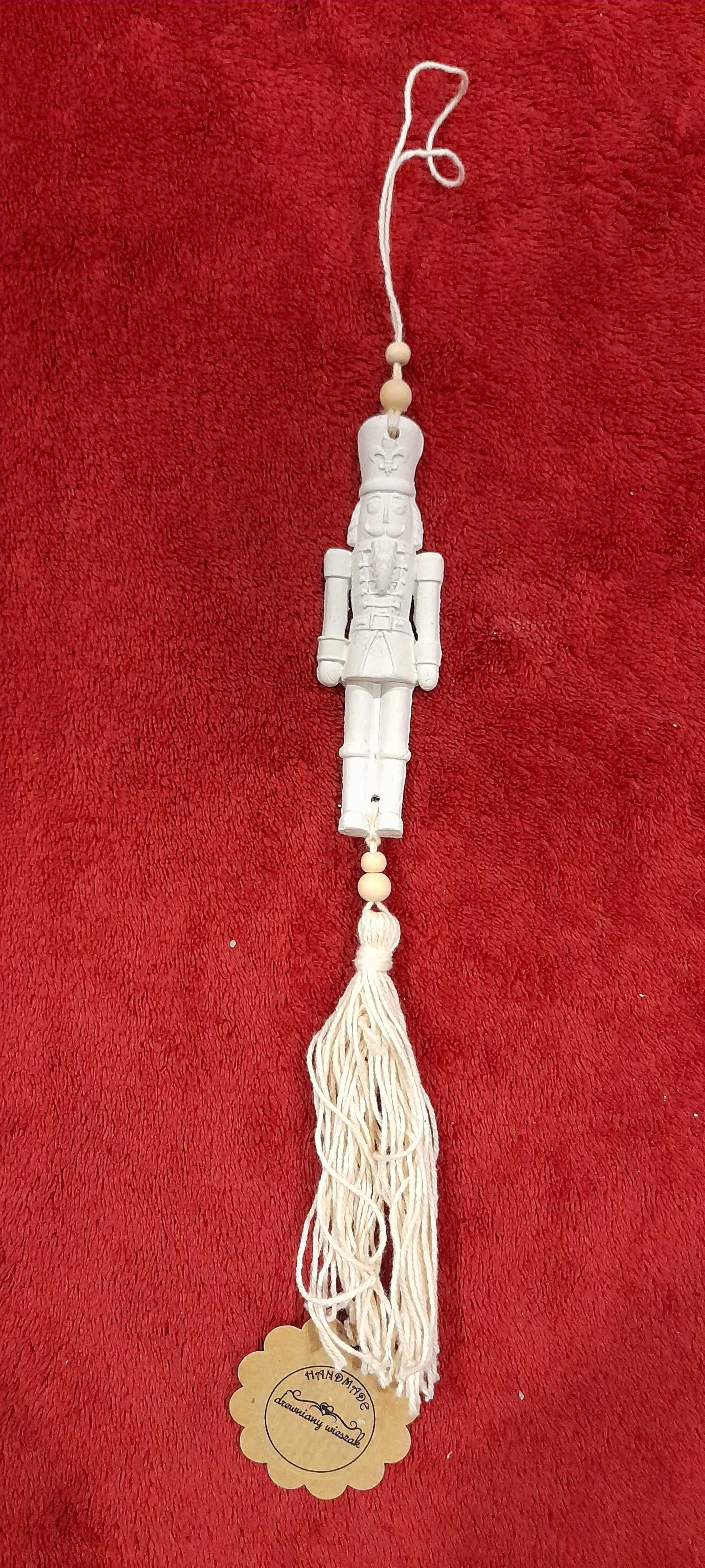 Zawieszka z Dziadkiem do orzechów z gipsu ręczna robota Handmade 25cm