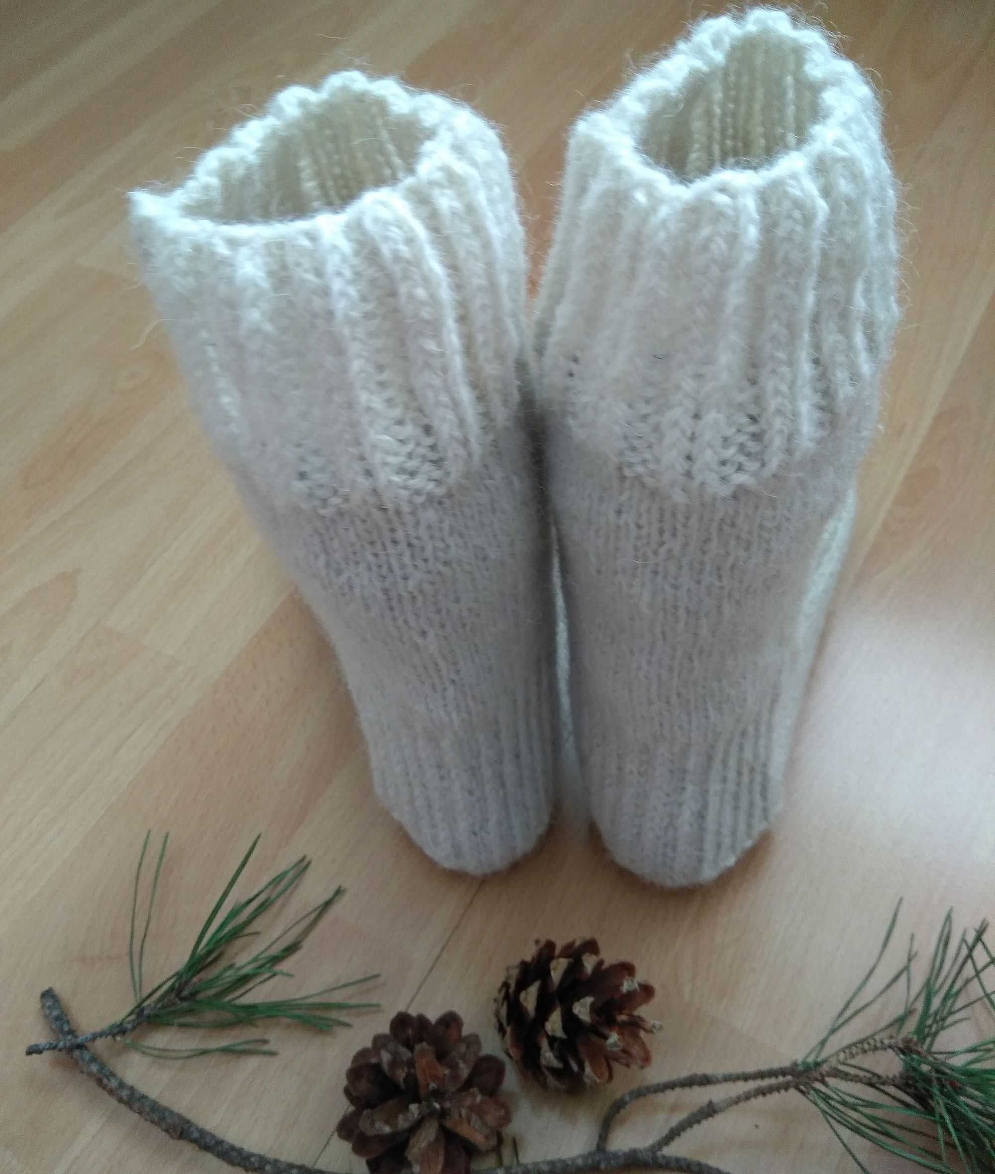 Шкарпетки із чистої вовни білої, 39-40 розмір