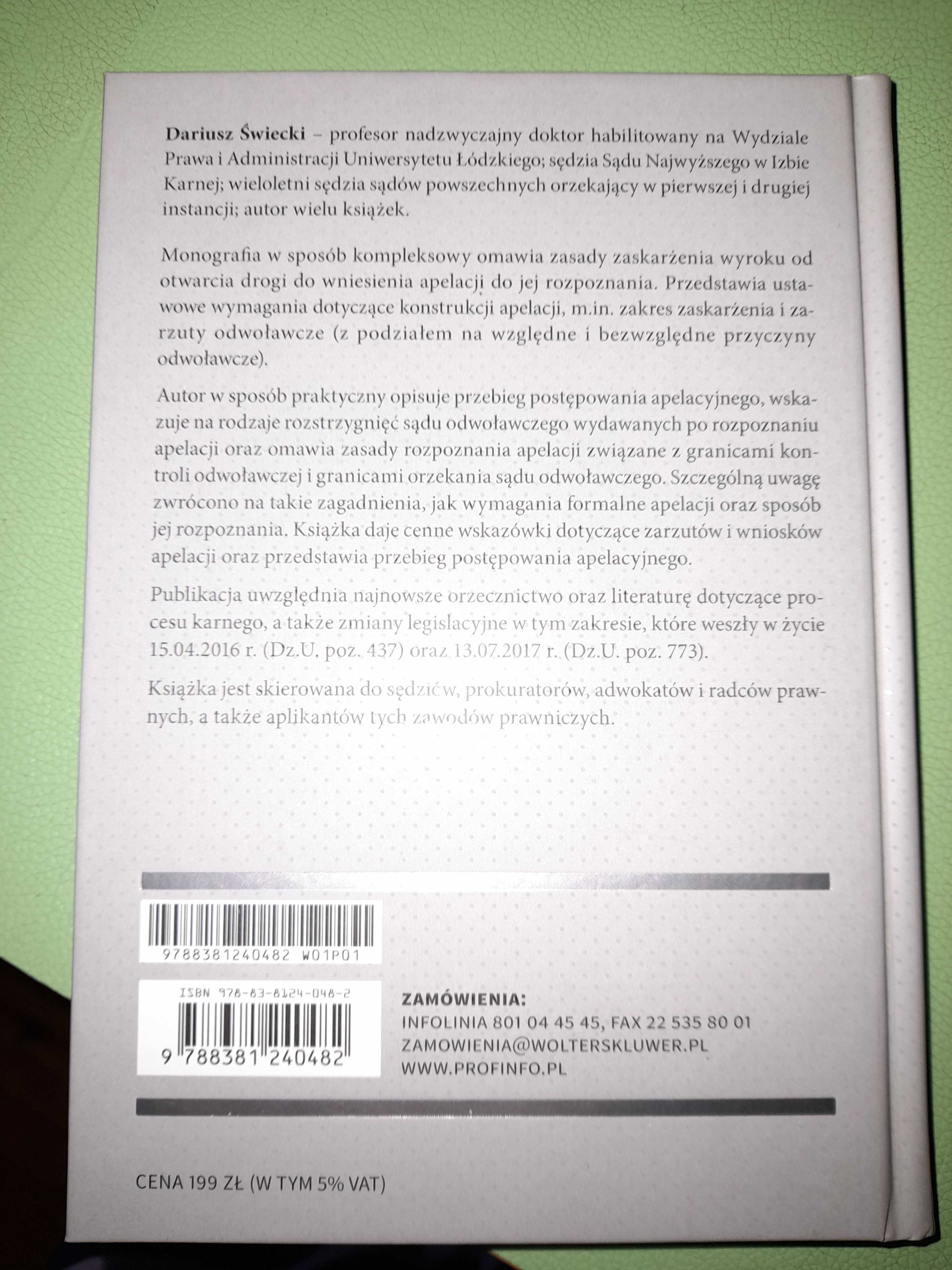 Konstrukcja apelacji jako środka odwoław. w procesie karnym Świecki