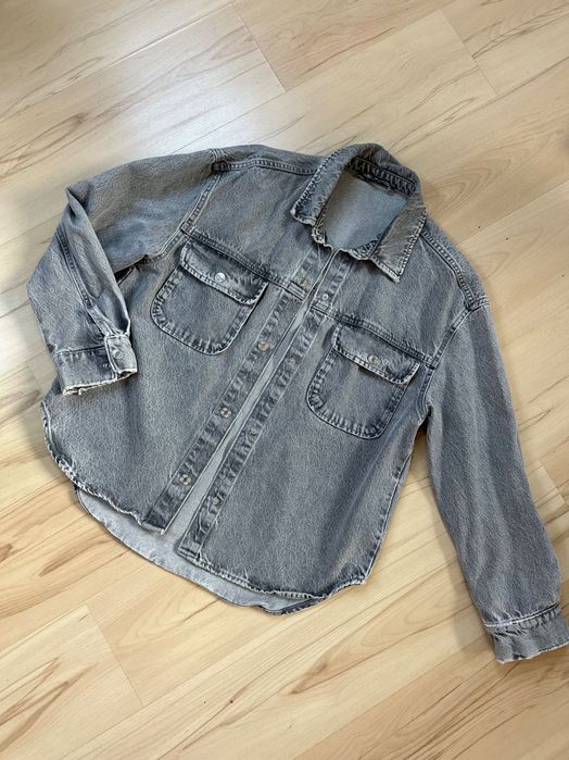 Kurtka jeansowa denim dżins szary Zara