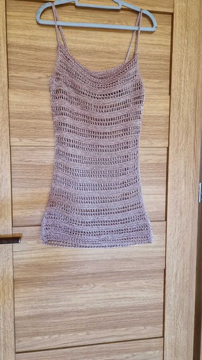 SIateczkowa siateczka sukienka mini Asos róż S