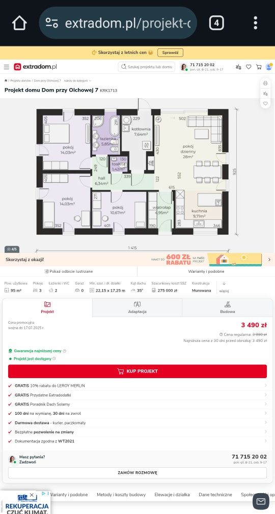 Projekt domu Extradom 95m2 przy Olchowej 7