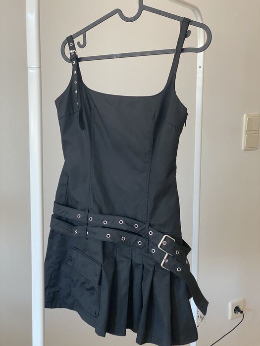 Zara VESTIDO ENCERADO COM PREGAS tam S