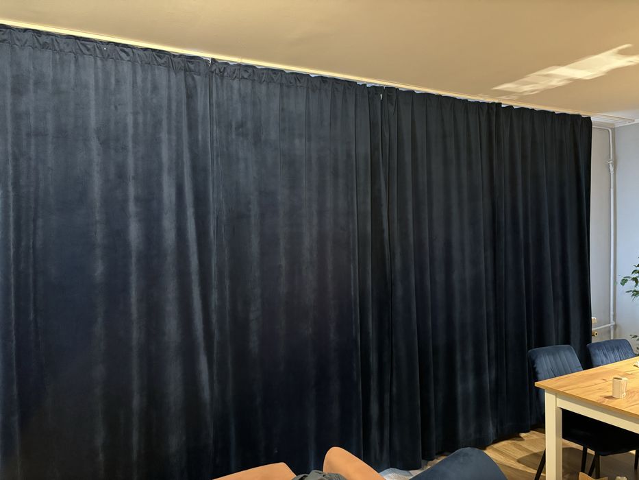 2x zasłony Jysk Austra 140x245 aksamit niebieski granatowy