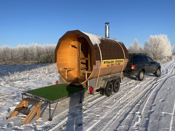 Sauna mobilna z balią na zimną wodę