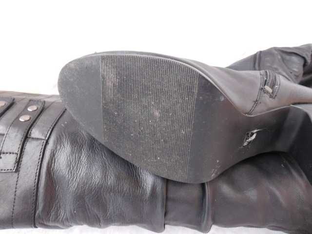 Dorothy Perkins skórzane kozaki- muszkieterki oficerki platforma  39