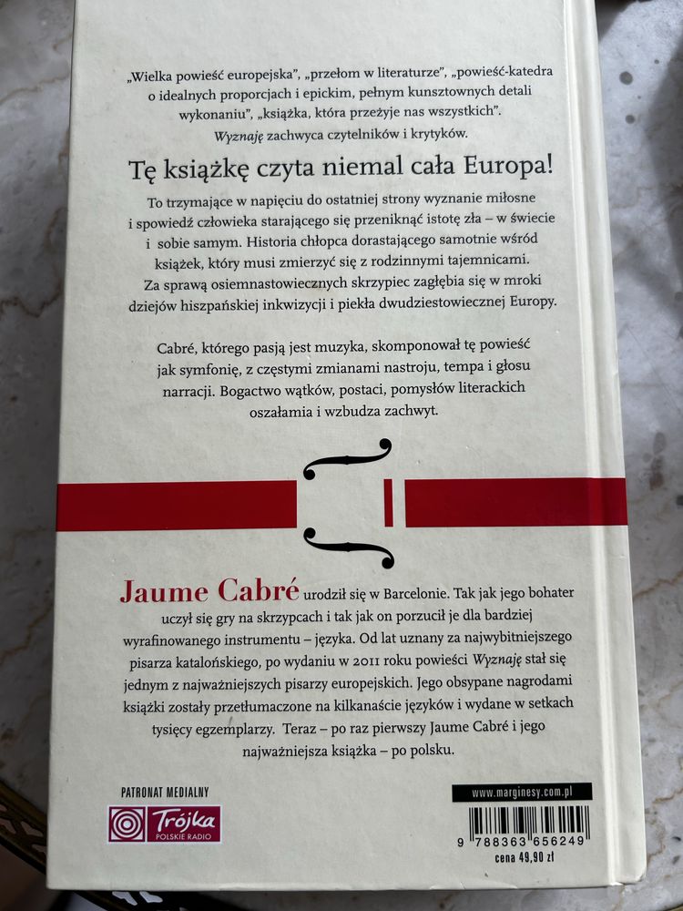 Jaume Cabre Wyznaję Wielka powieść europejska