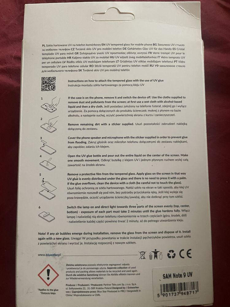Szklo hartowane do Samsung Note 9 nowe