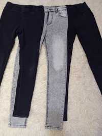 3 pak zestaw spodnie jeanst, legginsy rozm ok 158/164