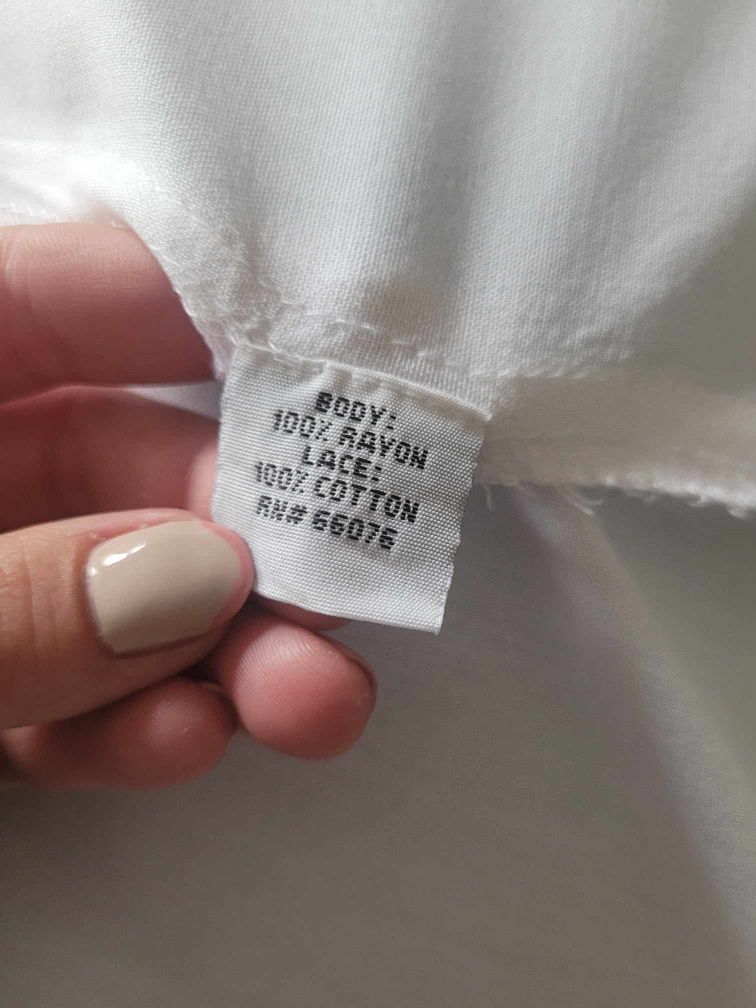 Długa biała koszula oversize boho 100% rayon made in india