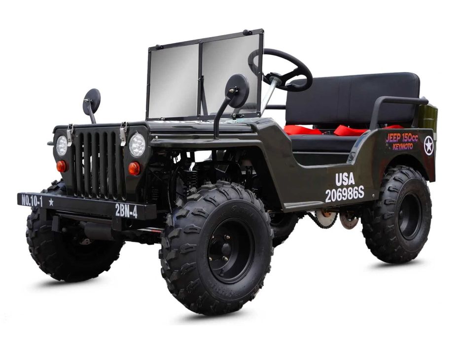 Mini Jeep Willys spalinowy dla dzieci w kolorze US-Army - 150cc