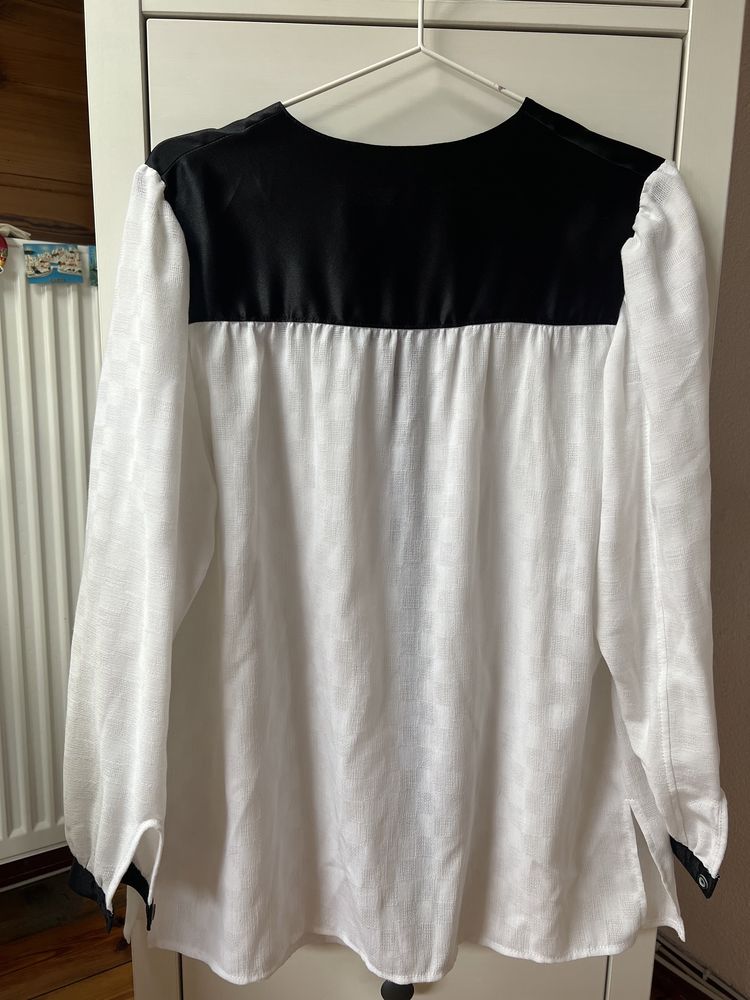 Koszula czarno biała S/M vintage elegancka old money bluzka