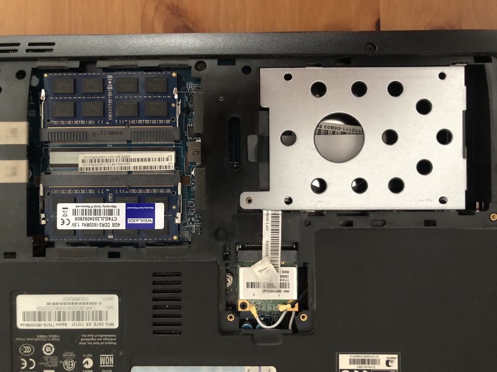 laptop ACER Aspire 7741G 820QM 2x4GB DDR3