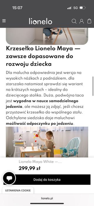 Krzesełko do karmienia Lionelo
