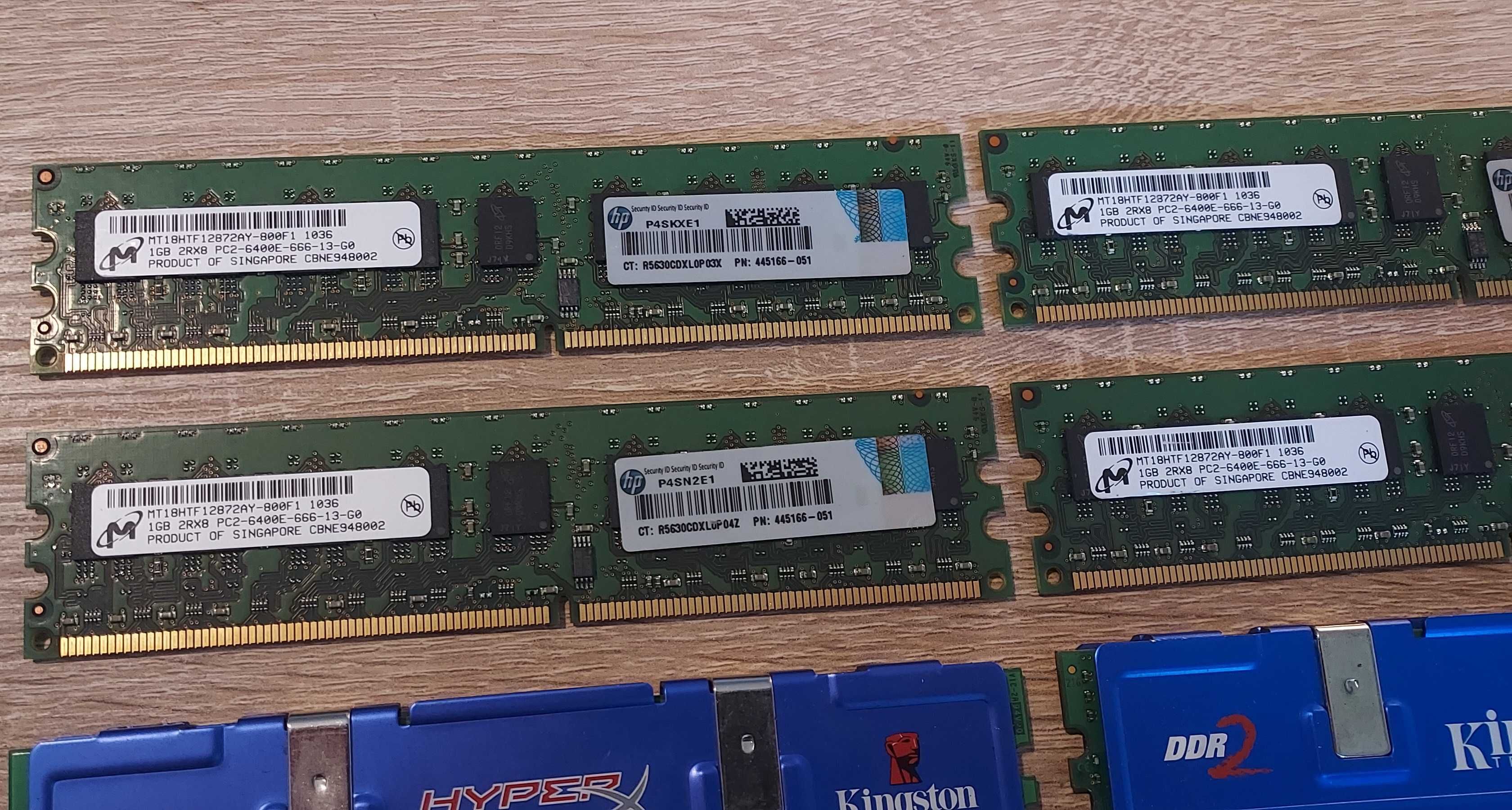 Kości Ram 4x1gb serwer + kingston hyper X ddr 2
