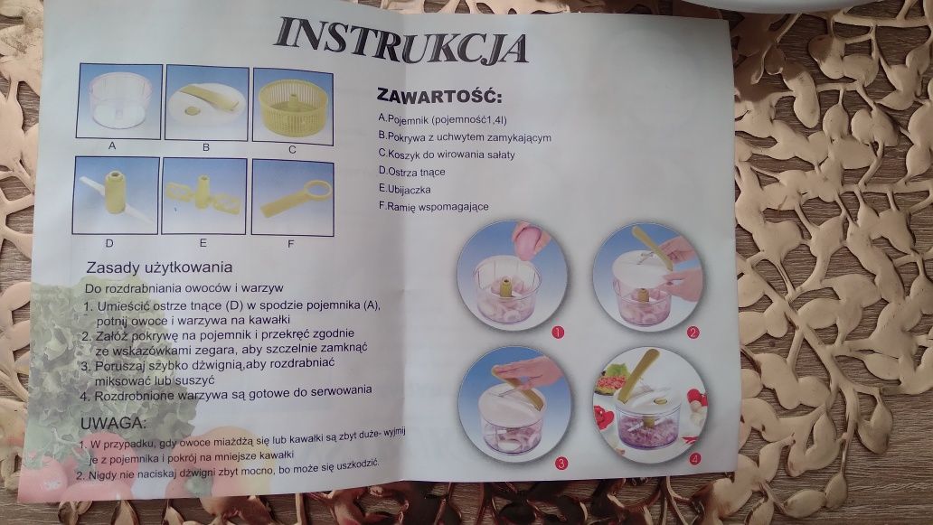 Ręczny rozdrabniacz do warzyw
