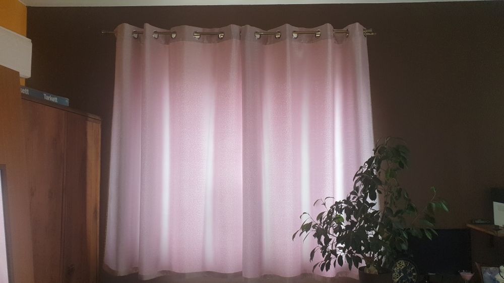 Zasłony na koła  bladoróżowe 140x40