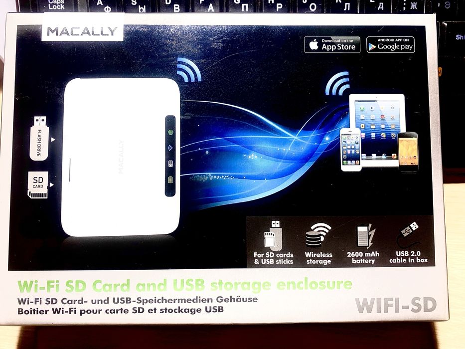 Wi-Fi хранилище с картридером для SD/USB.