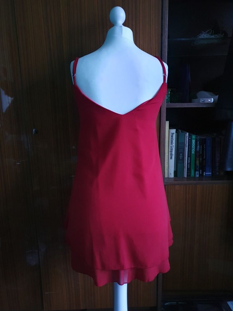 Czerwona sukienka tunika zwiewna blood red vampire goth