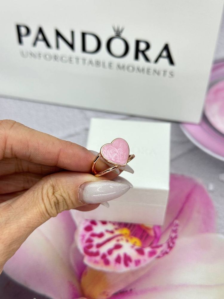 Каблучка Pandora Пандора Рожеве серце із завитком 189263C01 ВІДГУКИ