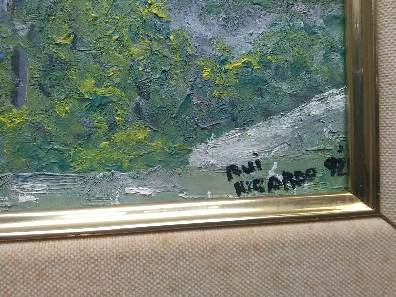 2 Pinturas a óleo e pastel como novas com moldura assinadas