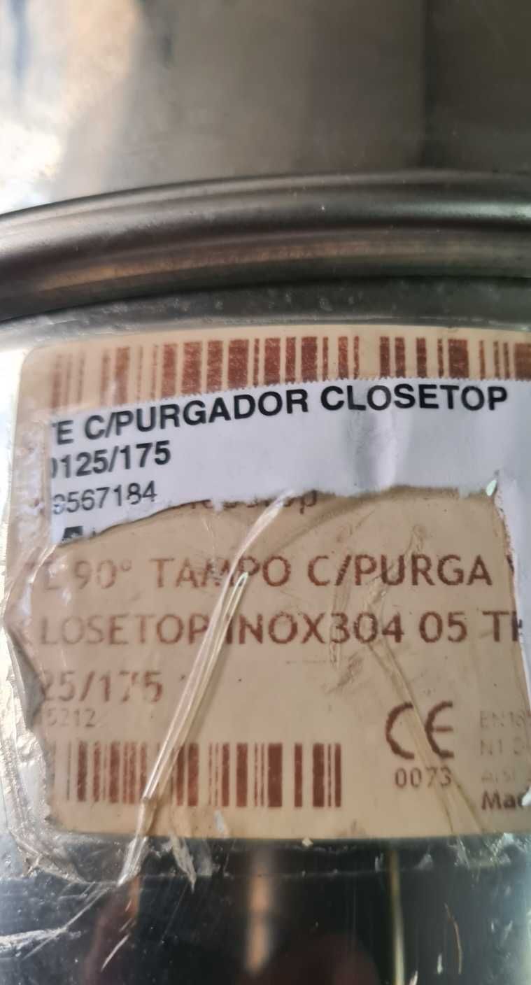 Tê com purgador inox Closetop  D125/175