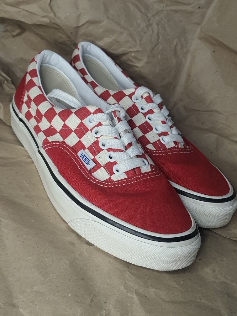 VANS ERA 95 (Вансы красные в клетку) (Anaheim Factory) Og Red/Og Wh