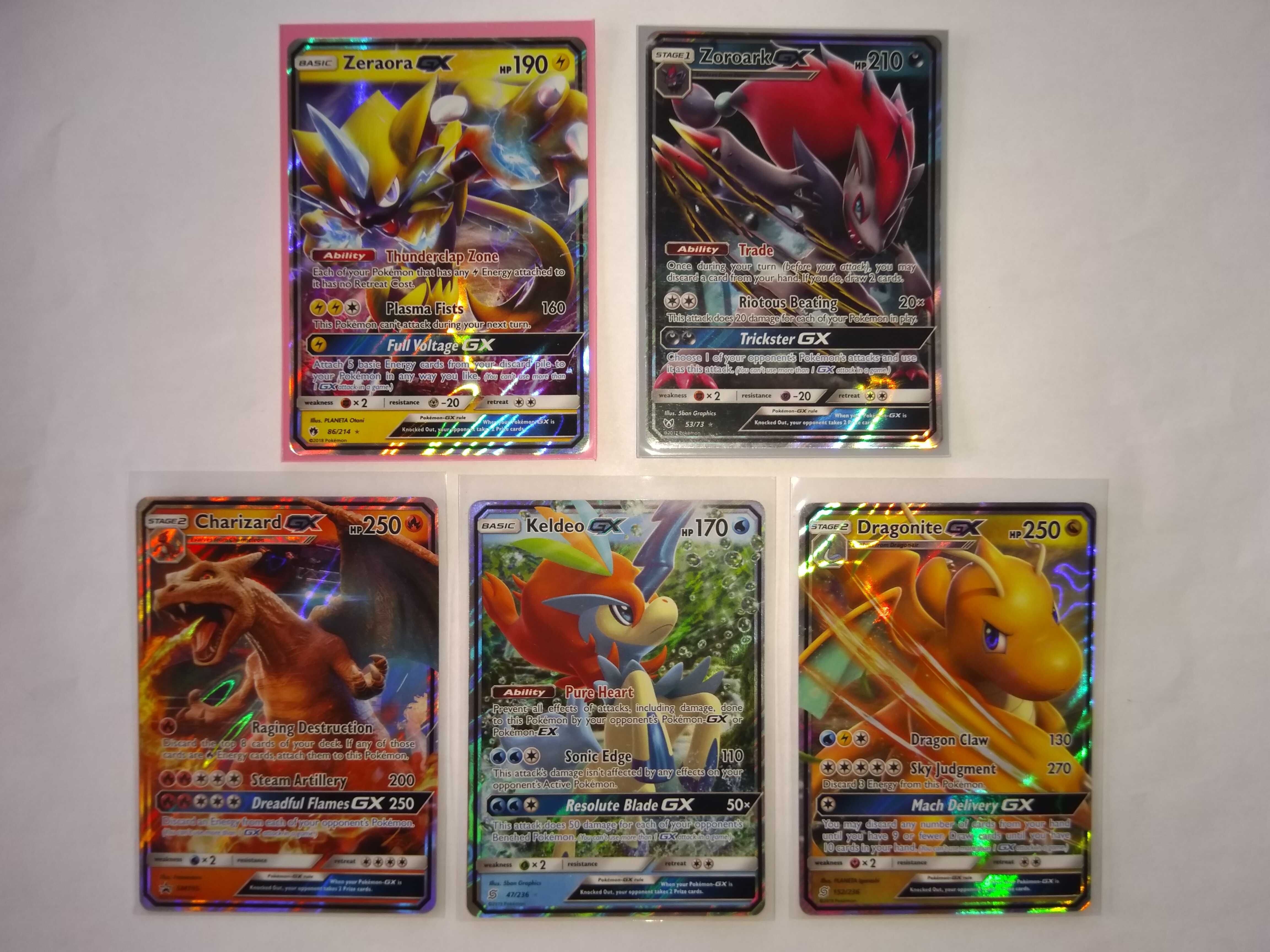 Cartas Pokemon GX e V de vários sets