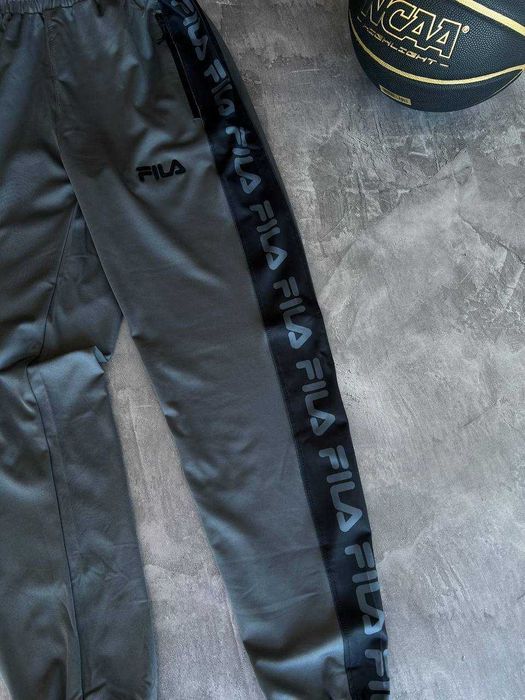 Штани Fila Grey Premium спортивні джогери з qr-code i57/JR-6