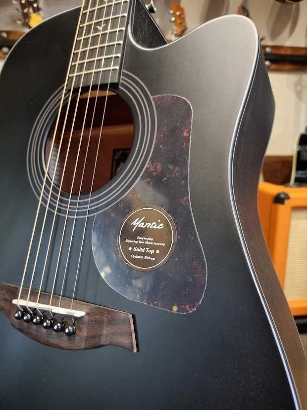 Mantic GT-10DC BK gitara akustyczna z litym świerkowym topem GD10DC