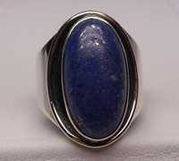 Srebrny pierścionek lapis lazuli HANDARBEIT  R.15.