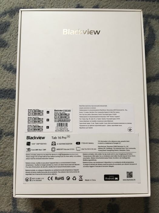 Blackview tab 16 pro 24/256gb