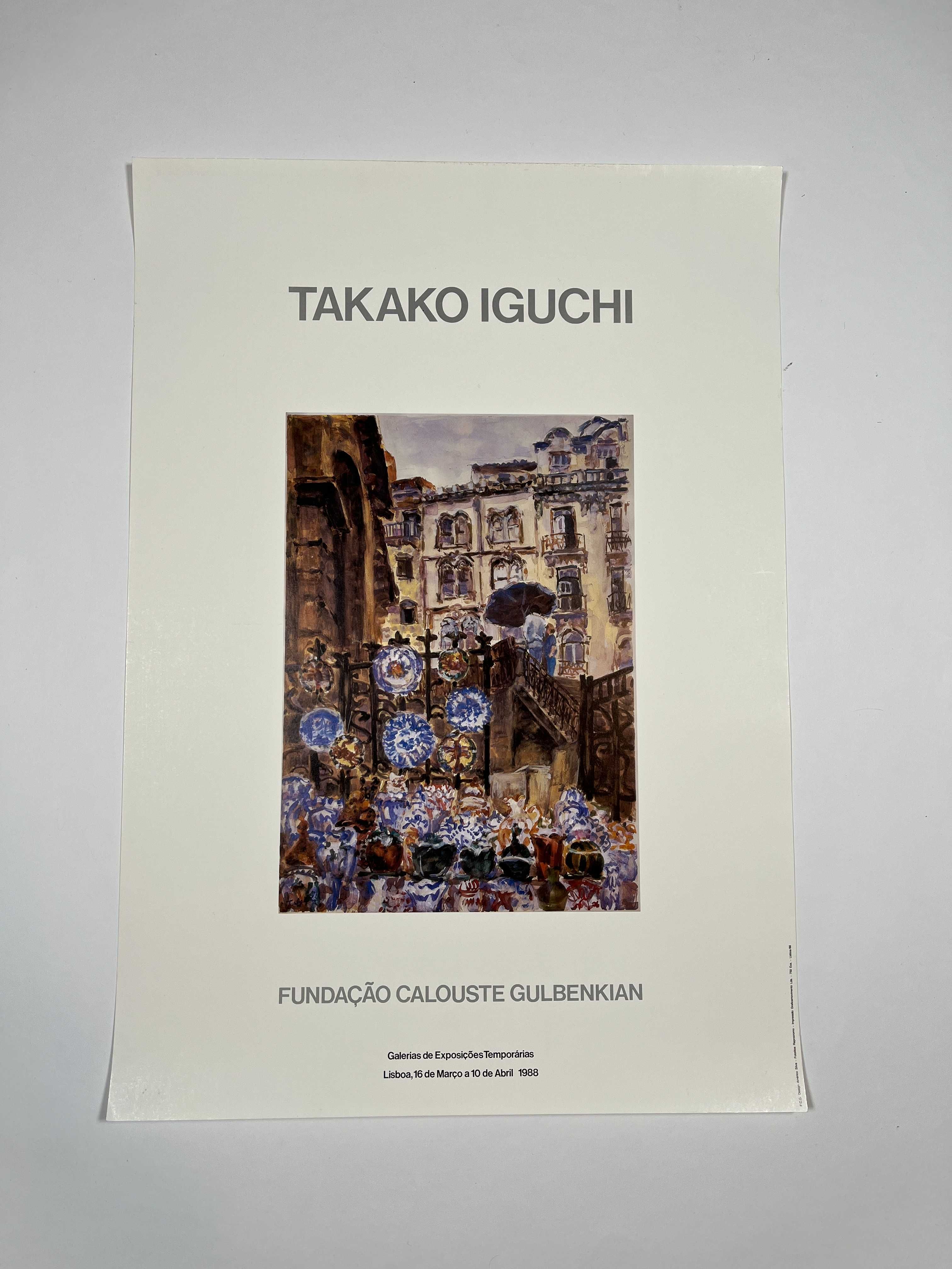 Cartaz da exposição Takako Iguchi Fundação Calouste Gulbenkian 1988