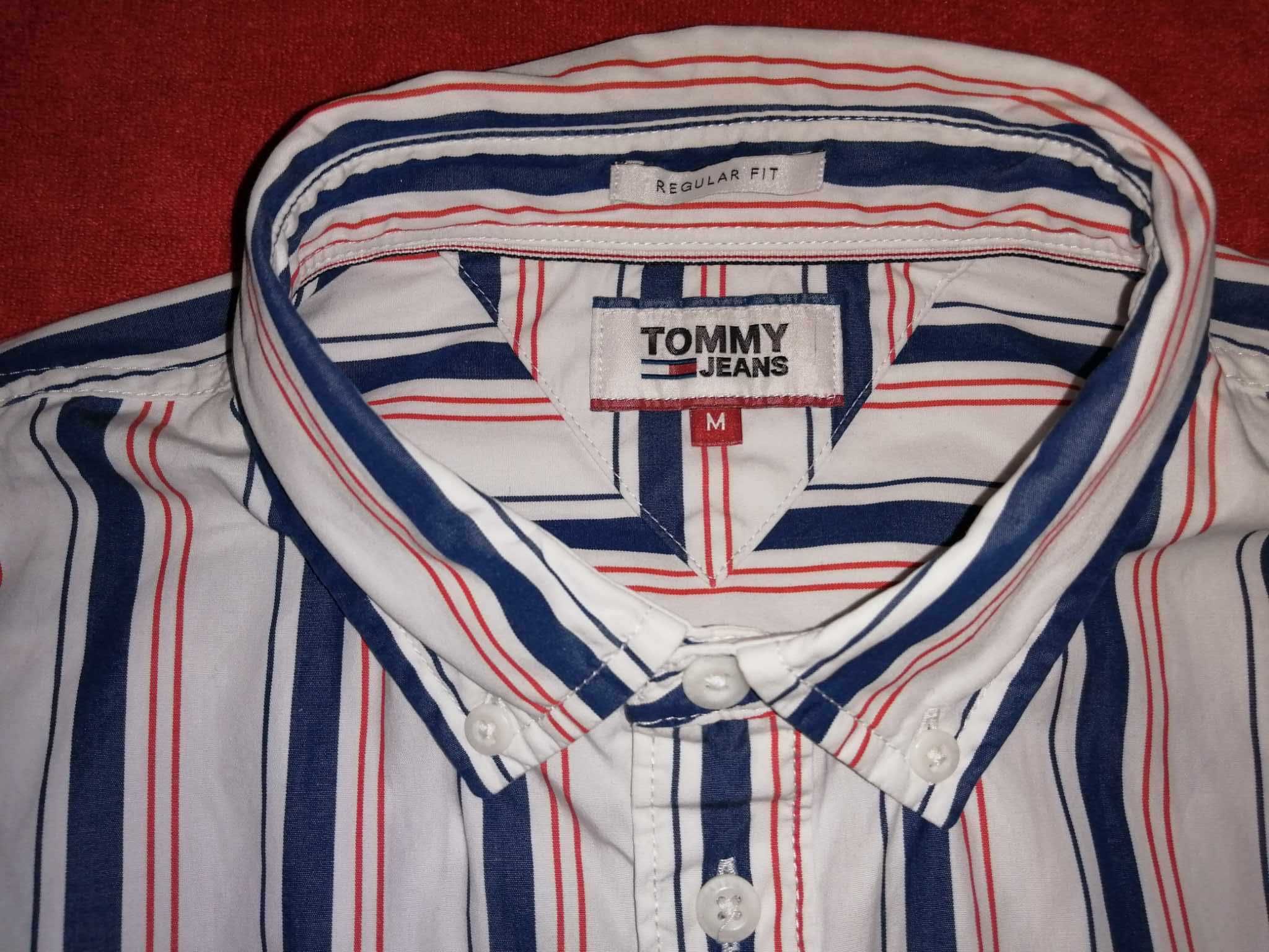 TOMMY HILFIGER Jeans Koszula Męska M Długi rękaw Oryginalna Super Stan