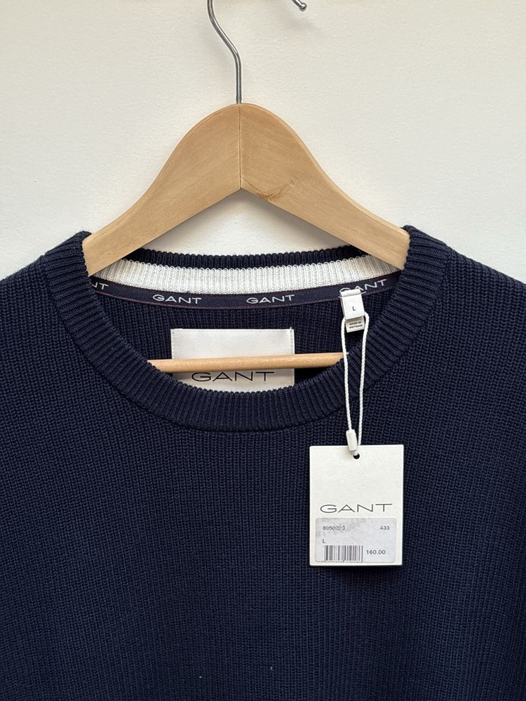 Sweater Malha Azul Escura GANT (L) NOVA