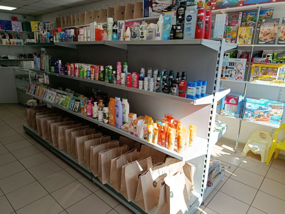 Стелаж металевий двосторонній острів