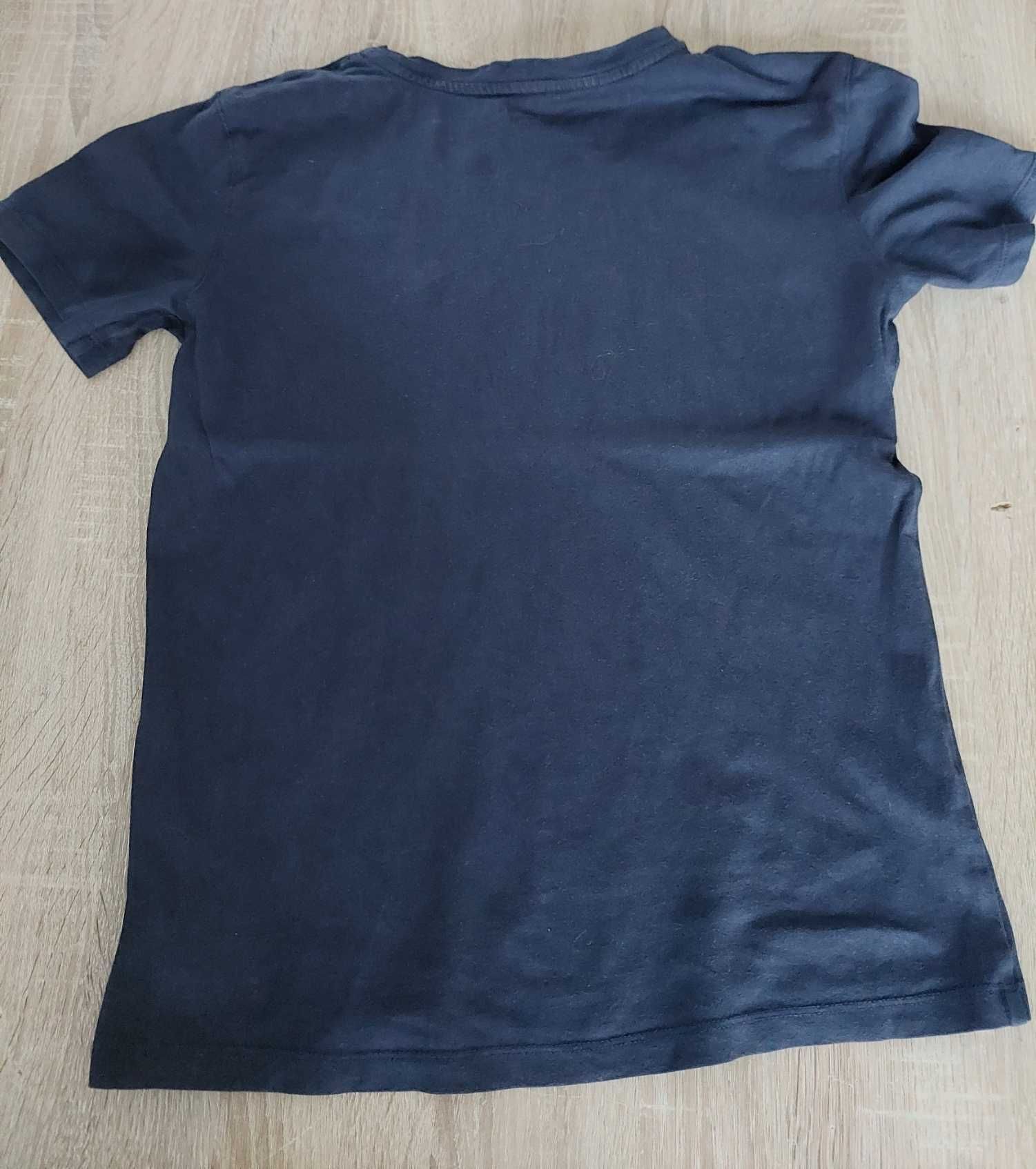 Granatowy T-shirt Tommy Hilfiger, 12- 14 lat->152- 164 cm, bdb