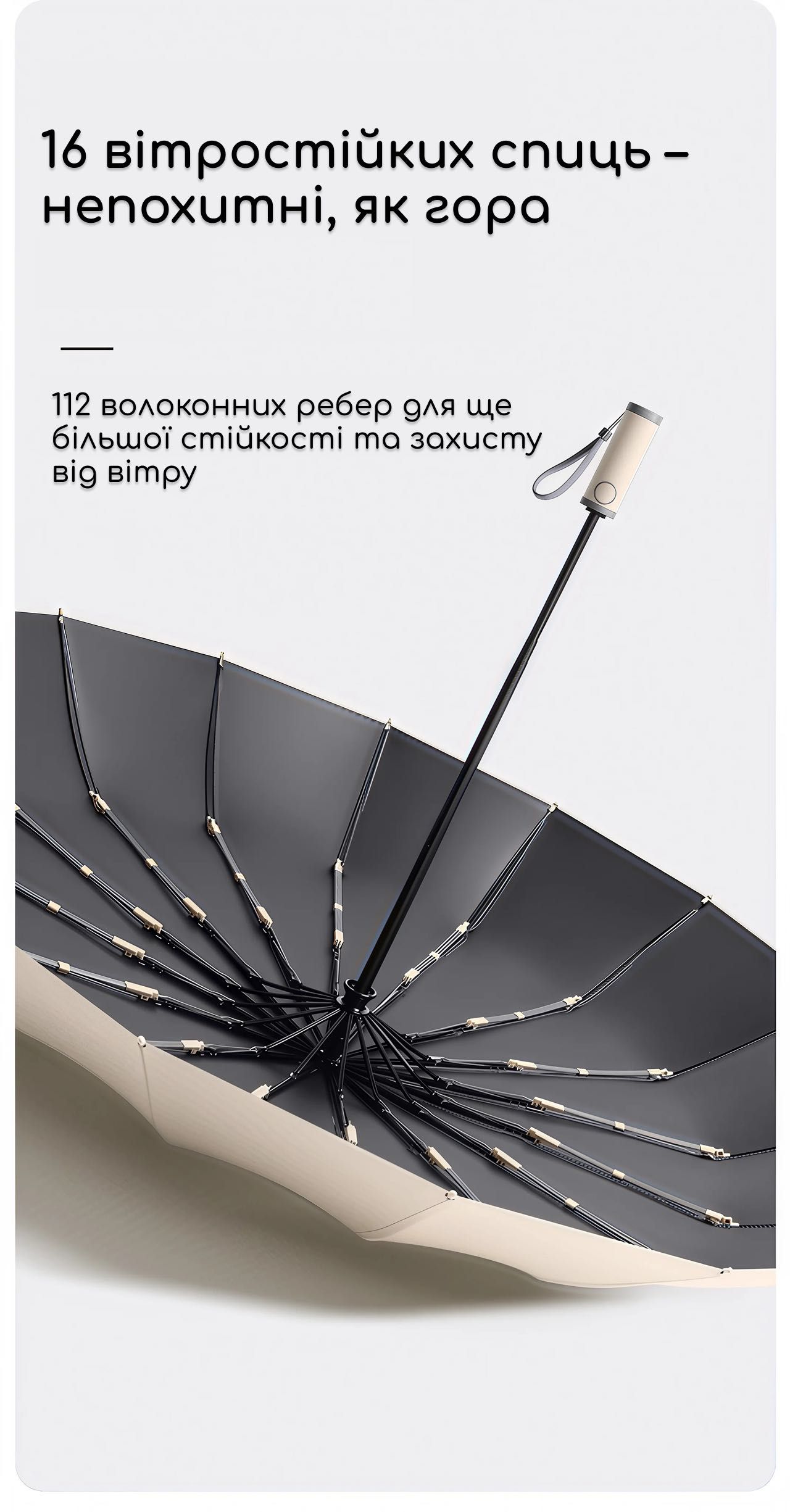 Парасоля від дощу та cонця 12 спиць /Зонтик от дождя и солнца (UMU01)
