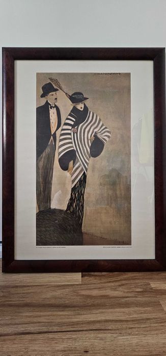 Quadro com reprodução de Almada Negreiros