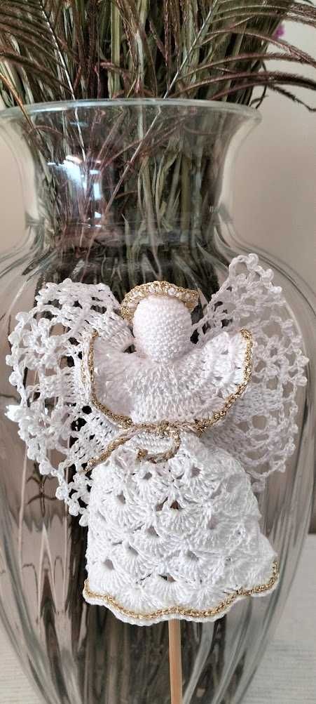Decoração de Natal - Anjo em crochet - 12cm