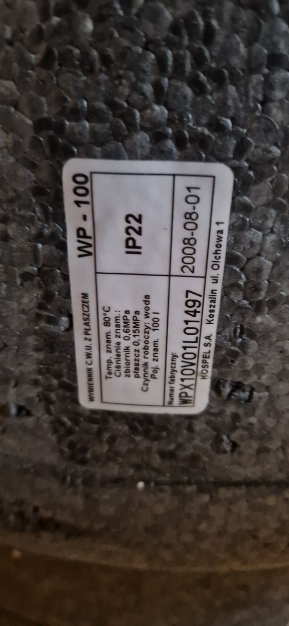 Bojler 100L z płaszczem wodnym